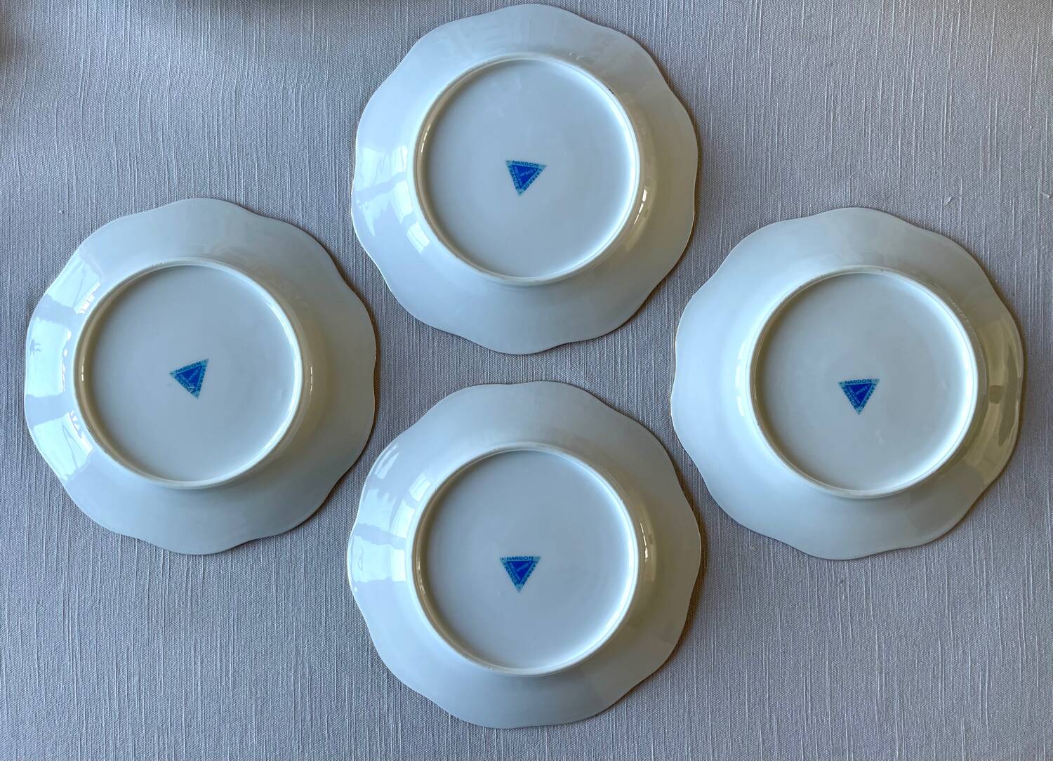 4 Nardon Lafarge porcelain dessert plates