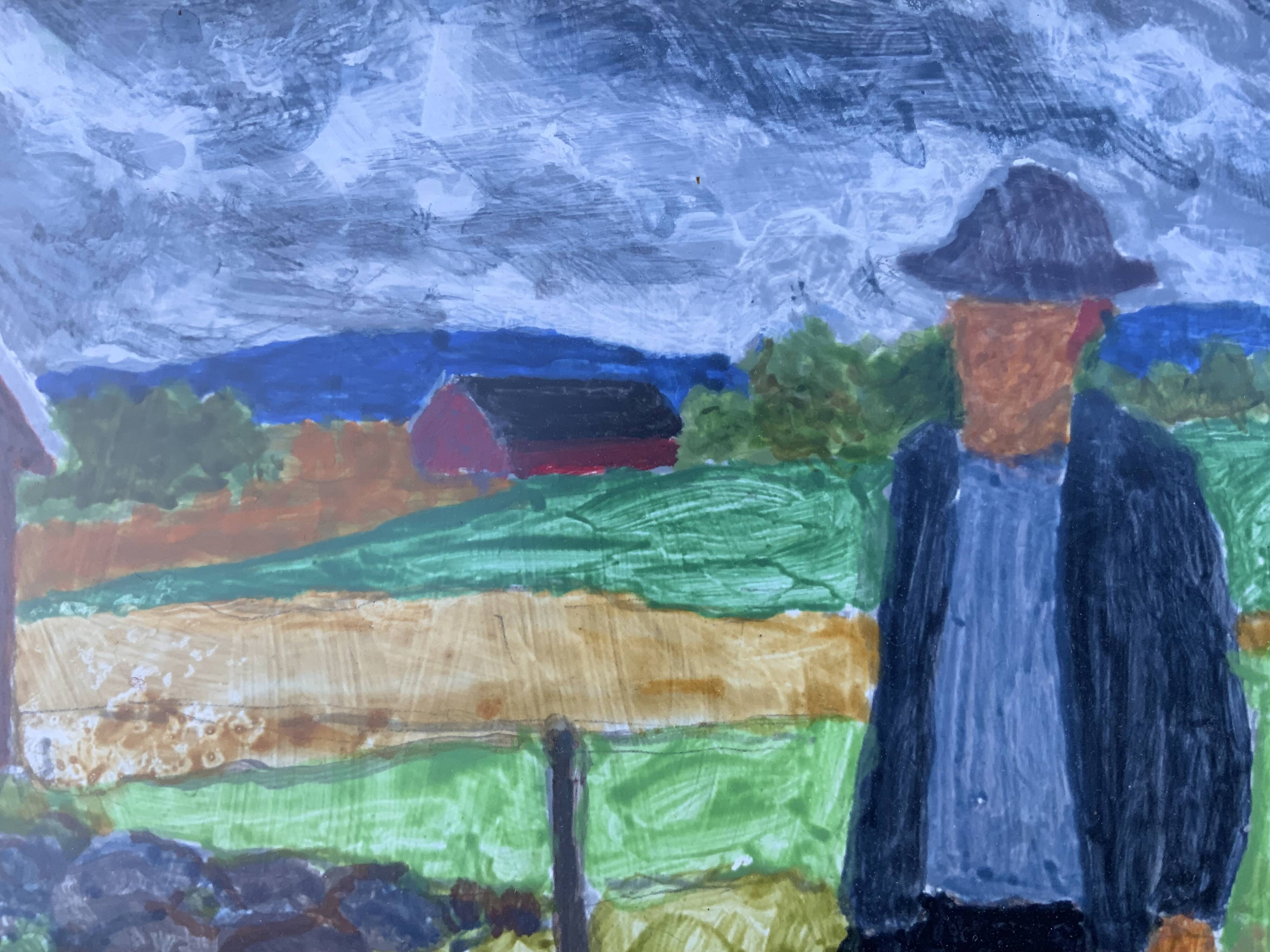 Petit tableau vintage Paysage signé par Svan Grandin (1906- 1982)