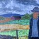 Petit tableau vintage Paysage signé par Svan Grandin (1906- 1982)