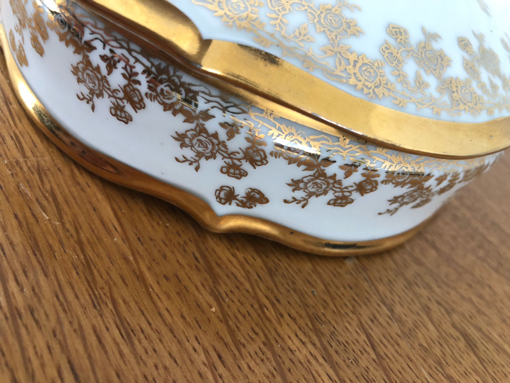 Limoges vintage porcelain jewelry box 1st communion