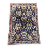 Antique Oriental rug from a nomadic tribe, 1950-1980, birds on a purple background