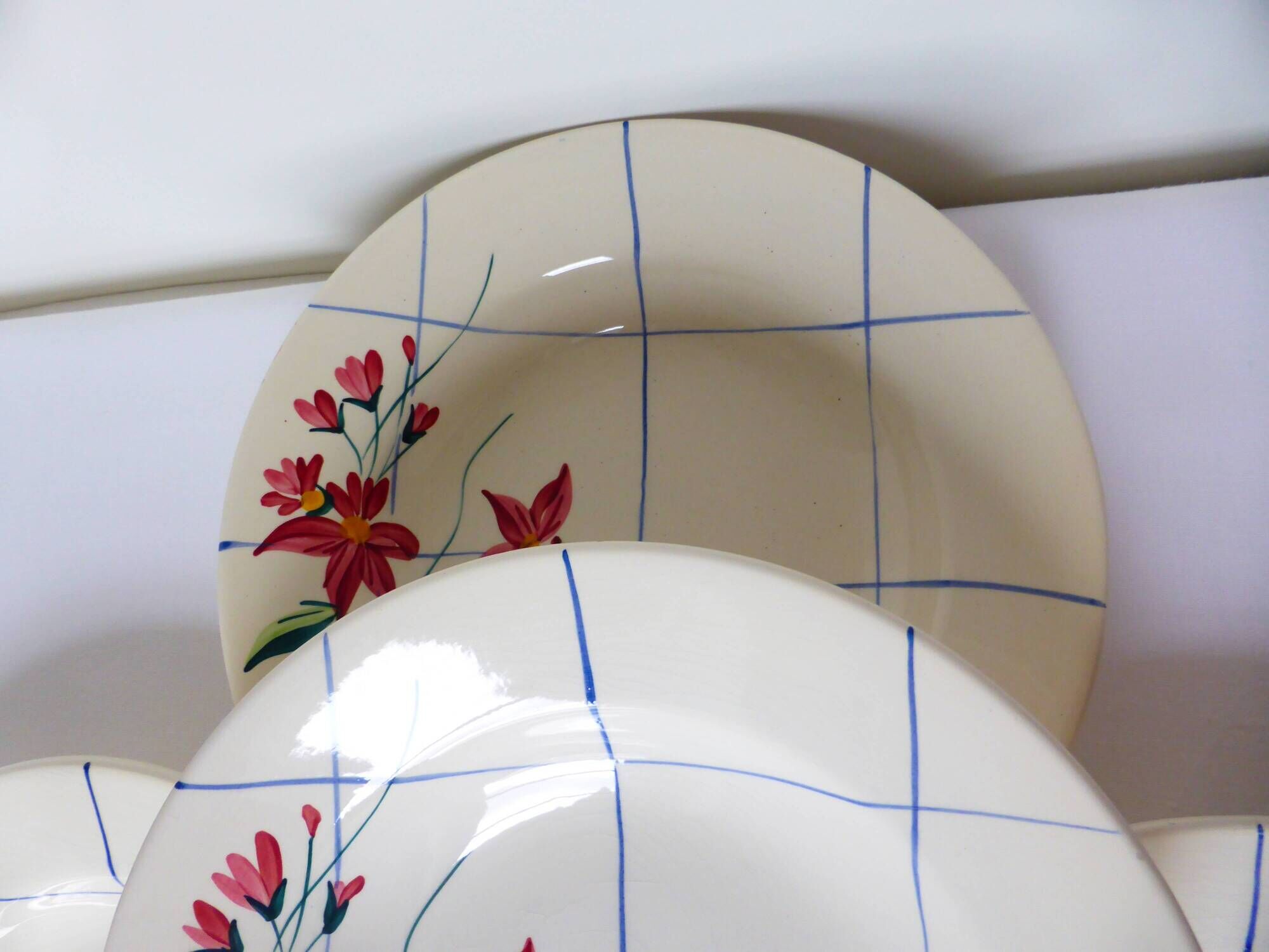 4 vintage Niderviller soup plates, Saumur model 220502