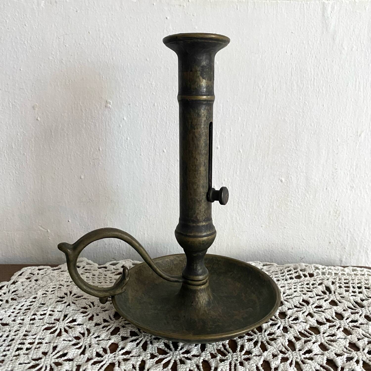 Antique burnished brass candlestick