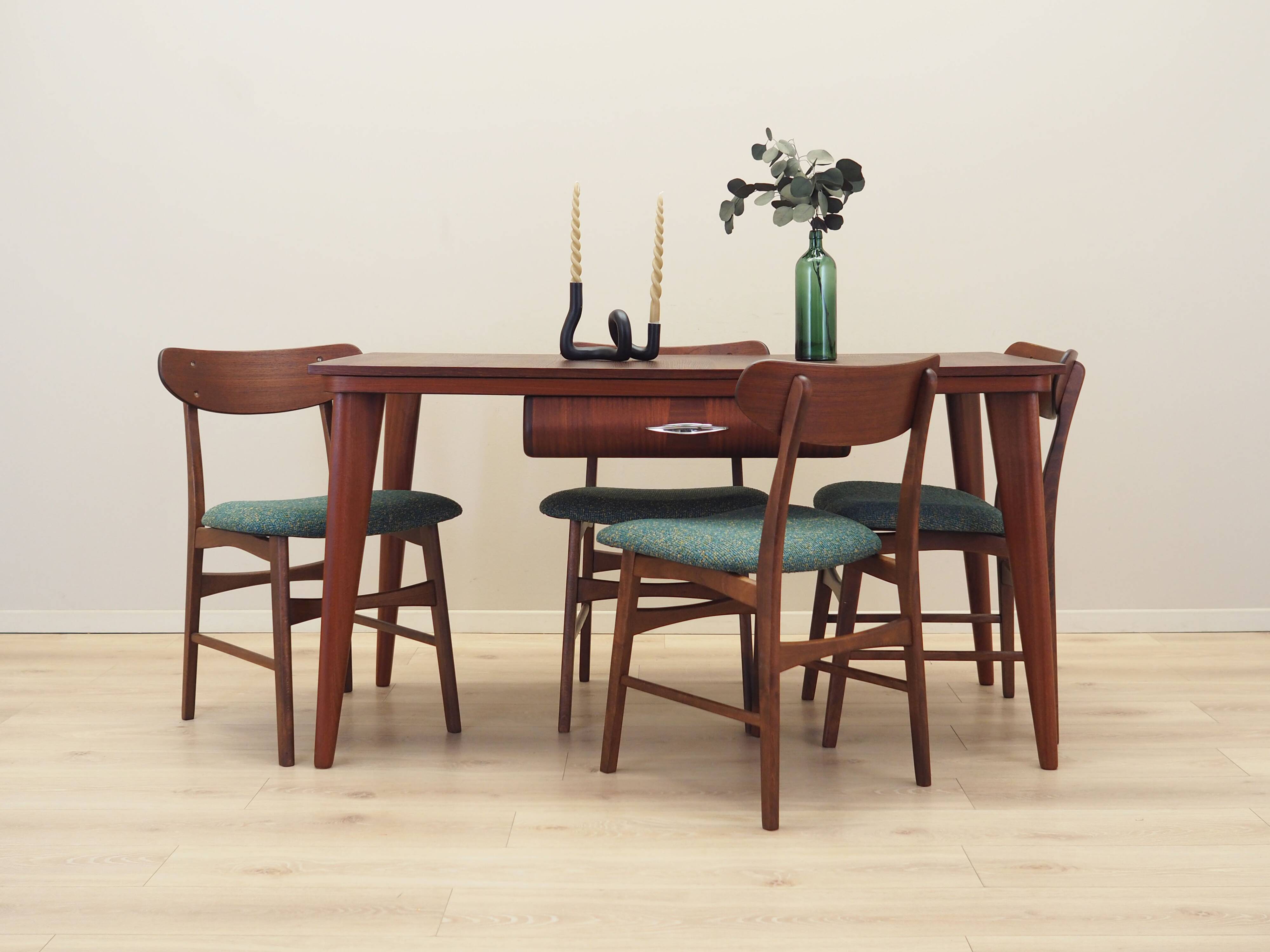 Set of four teak chairs, Danish design, 1970s, production: Denmark