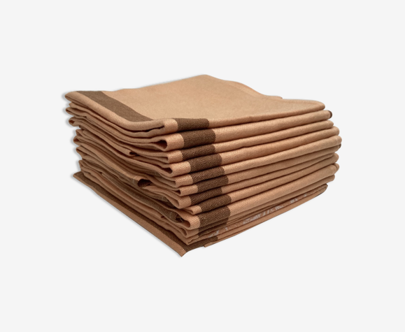 Lot de douze serviettes en coton / lin