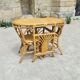 Table and chairs bistrot head to head rattan bamboo 1970