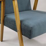 Set of 2 grey velvet armchairs, 1970s