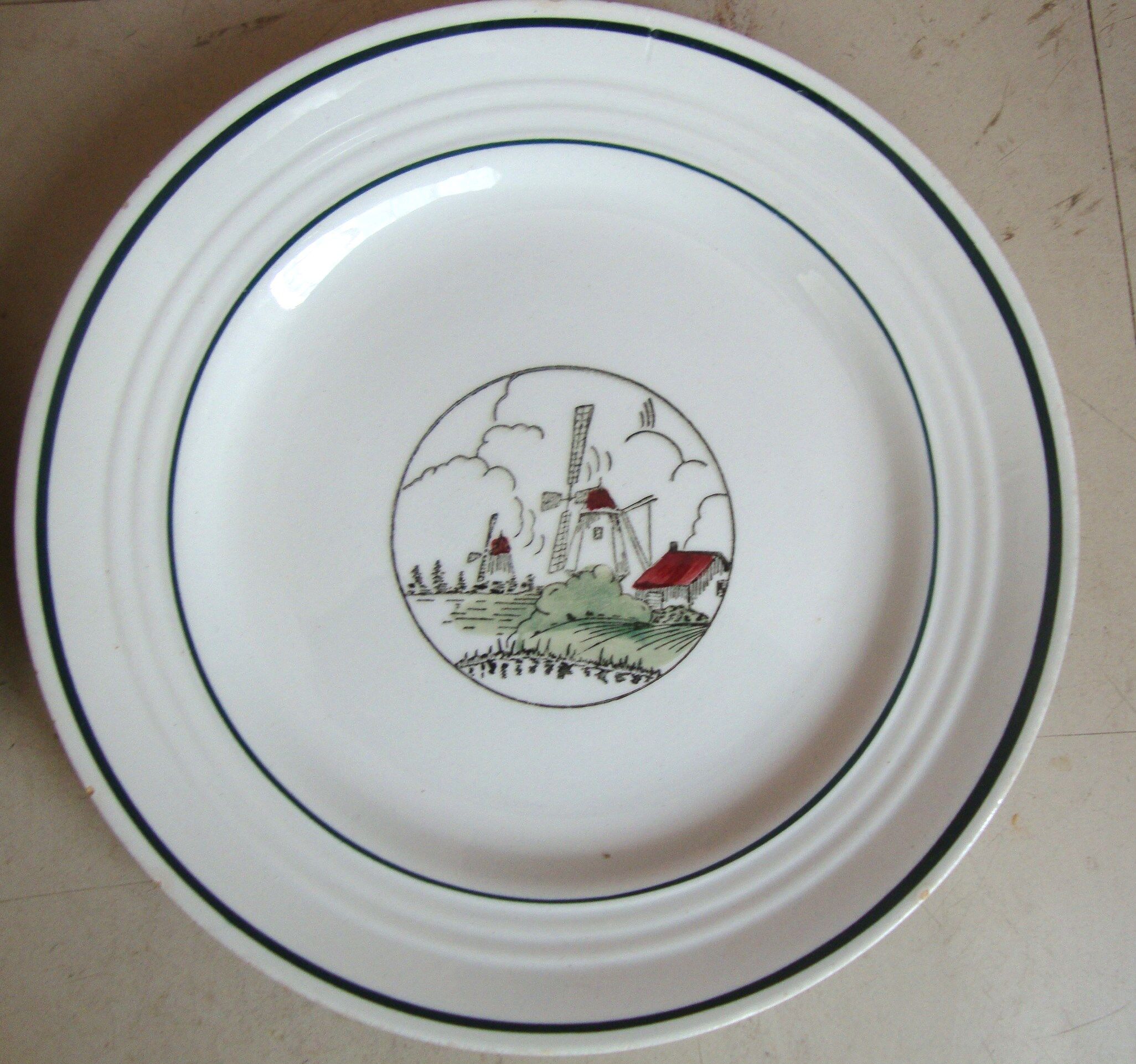 Set of 2 flat plates St Amand décor Flanders