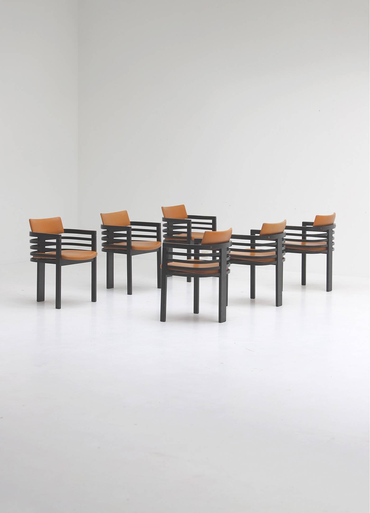 6 chaises de salle à manger par Jean Batenburg pour MI années 1970