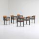 6 chaises de salle à manger par Jean Batenburg pour MI années 1970