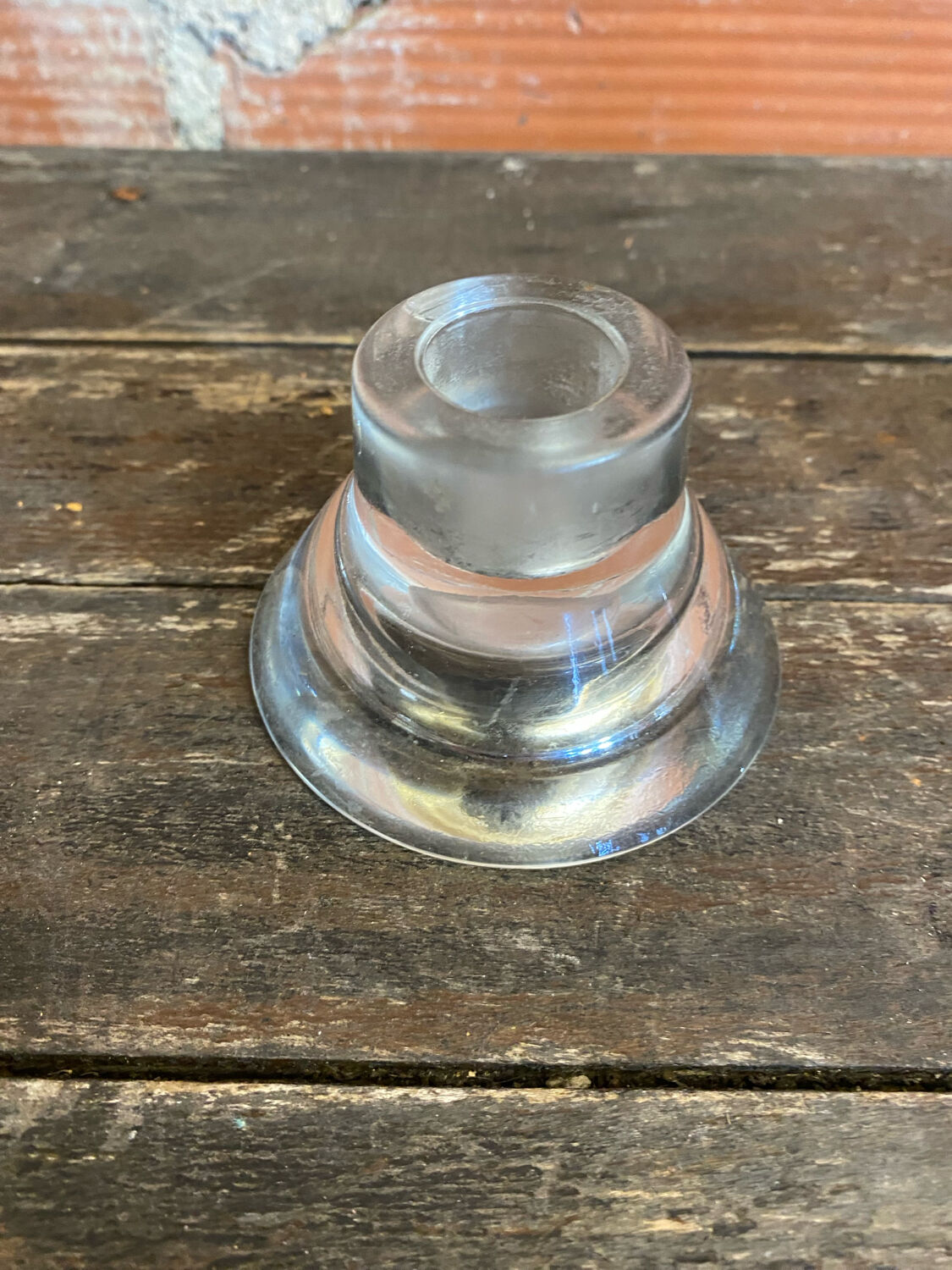 Pair of Candle Holders Design KNUT and MARIANNE HAGBERG Vintage Moulded Glass