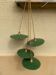Lot of 4 vintage industrial enamelled metal suspensions.