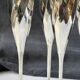 Flûtes à champagne art déco en métal argenté