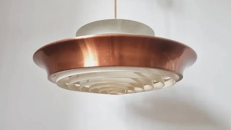 Rare Midcentury Pendant in Style of Louis Poulsen, Denmark, 1970s