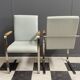 Unique Chrome and grey leather chairs made on demand 1980s