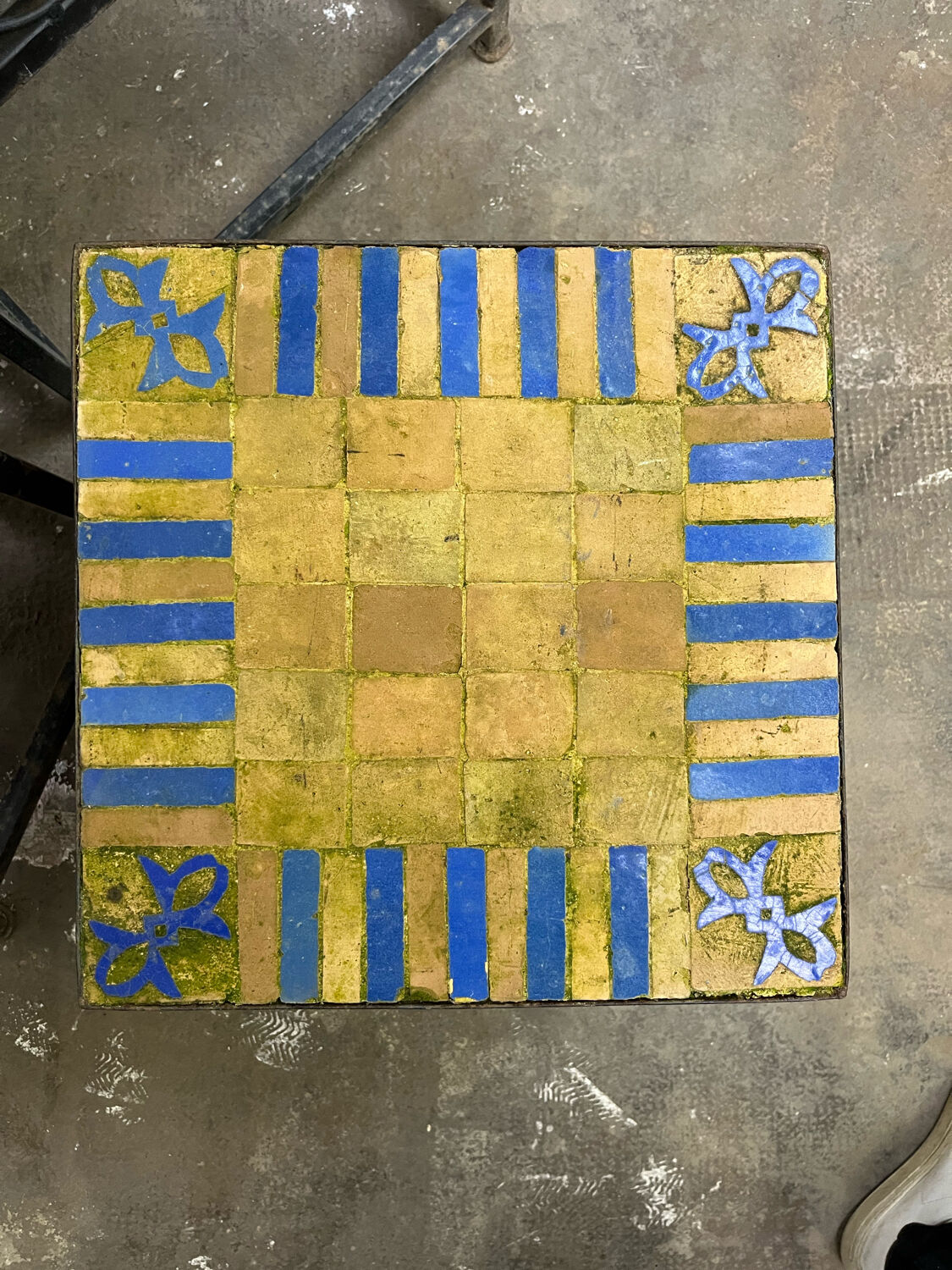 Nesting tables ceramic wrought iron