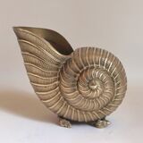 Champagne bucket shell shape Nautilus Giovanni Patrini brass Width 23.3 cm