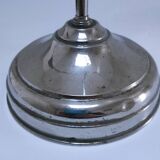 Art Deco lamp with chrome metal and opalescent glass.