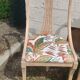 4 vintage wooden chairs sanded and reupholstered.