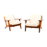 Pair of GE-290 Lounge Chairs in teak by Hans J. Wegner