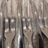 9 silver-plated snail forks by silversmith J Brille, 15.9 cm