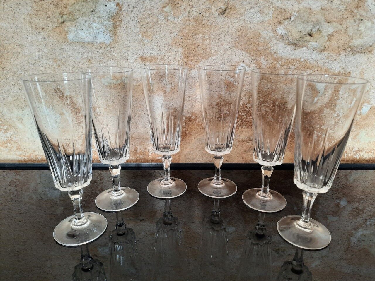 Set of 6 champagne flutes