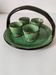 Plateau and its 4 ceramic workshop bowls - green Geneva