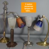 Table lamp tulip glass Muller Frères, adjustable gooseneck 56 cm SB