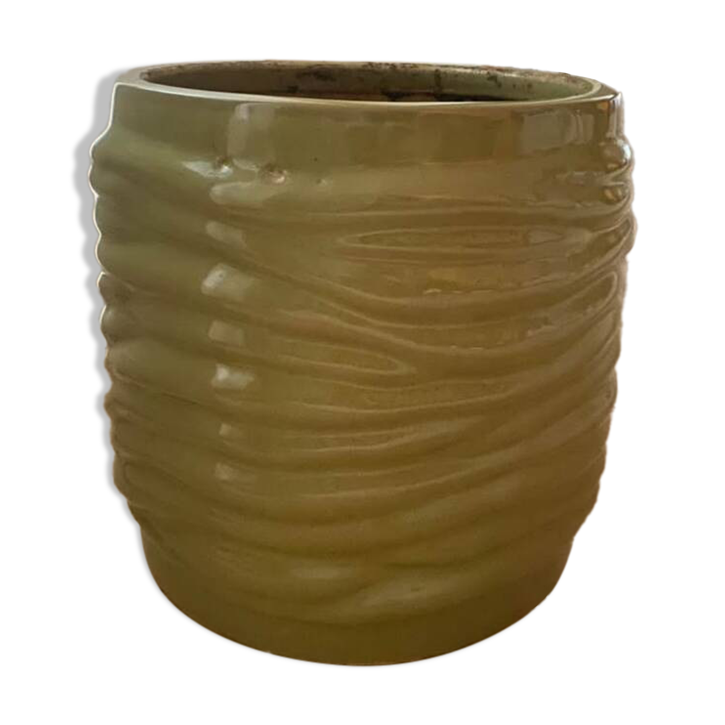 Large green designer flowerpot