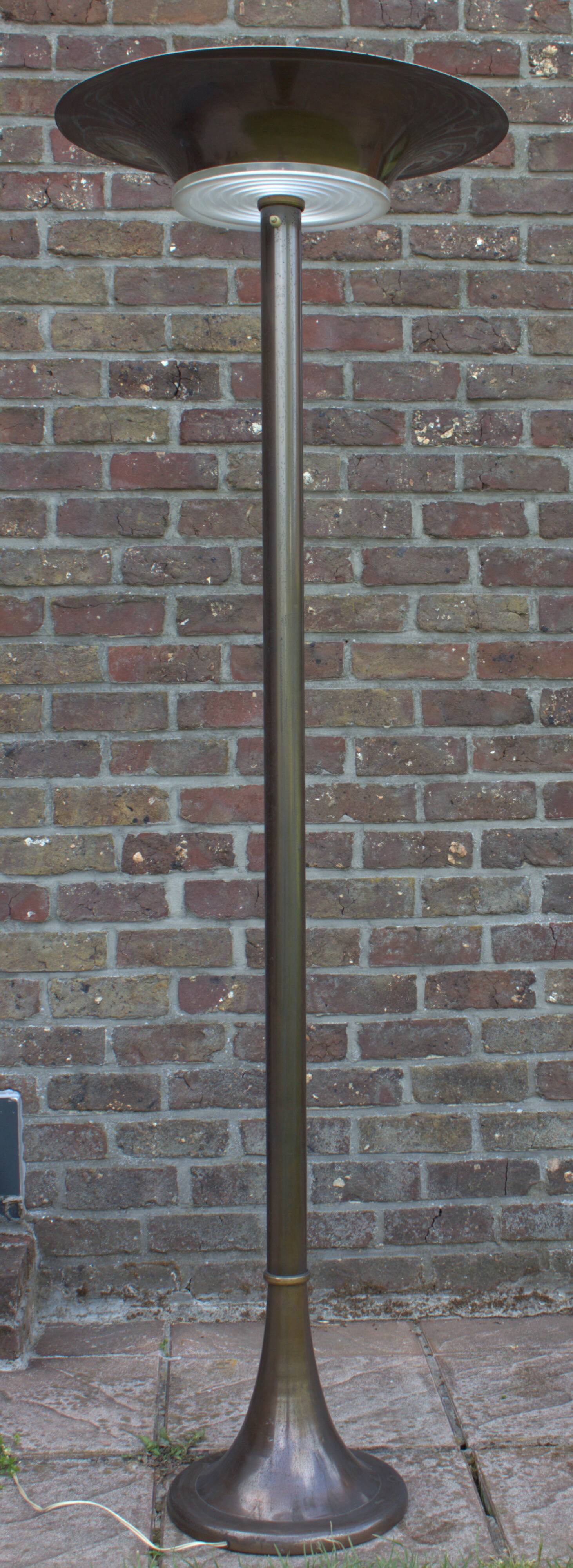 Old copper art deco floor lamp