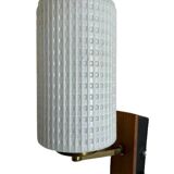 Pair of wood and glass wall sconces