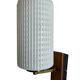 Pair of wood and glass wall sconces