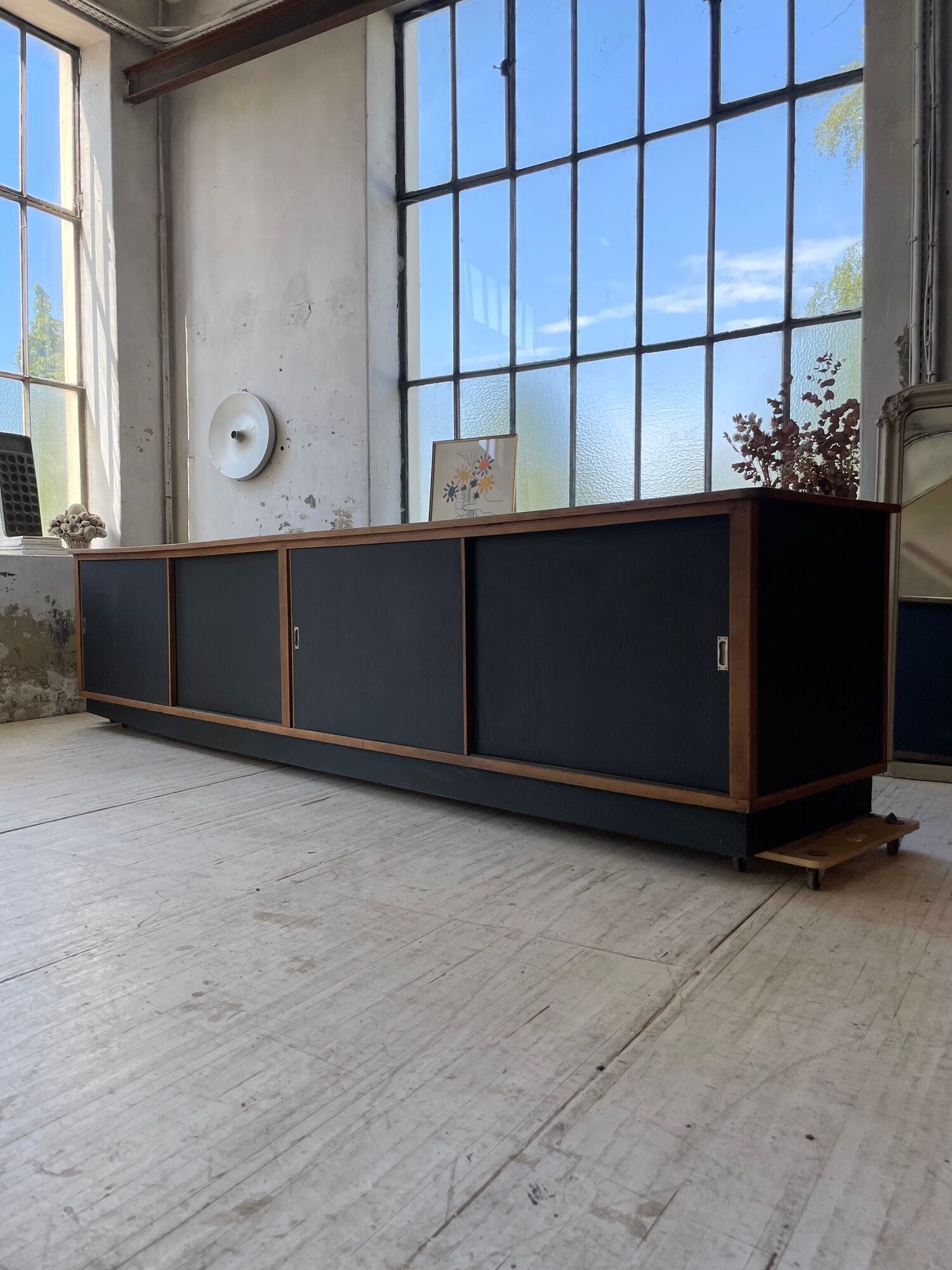 Two-sided counter sliding doors oak XXL 4m enfilade