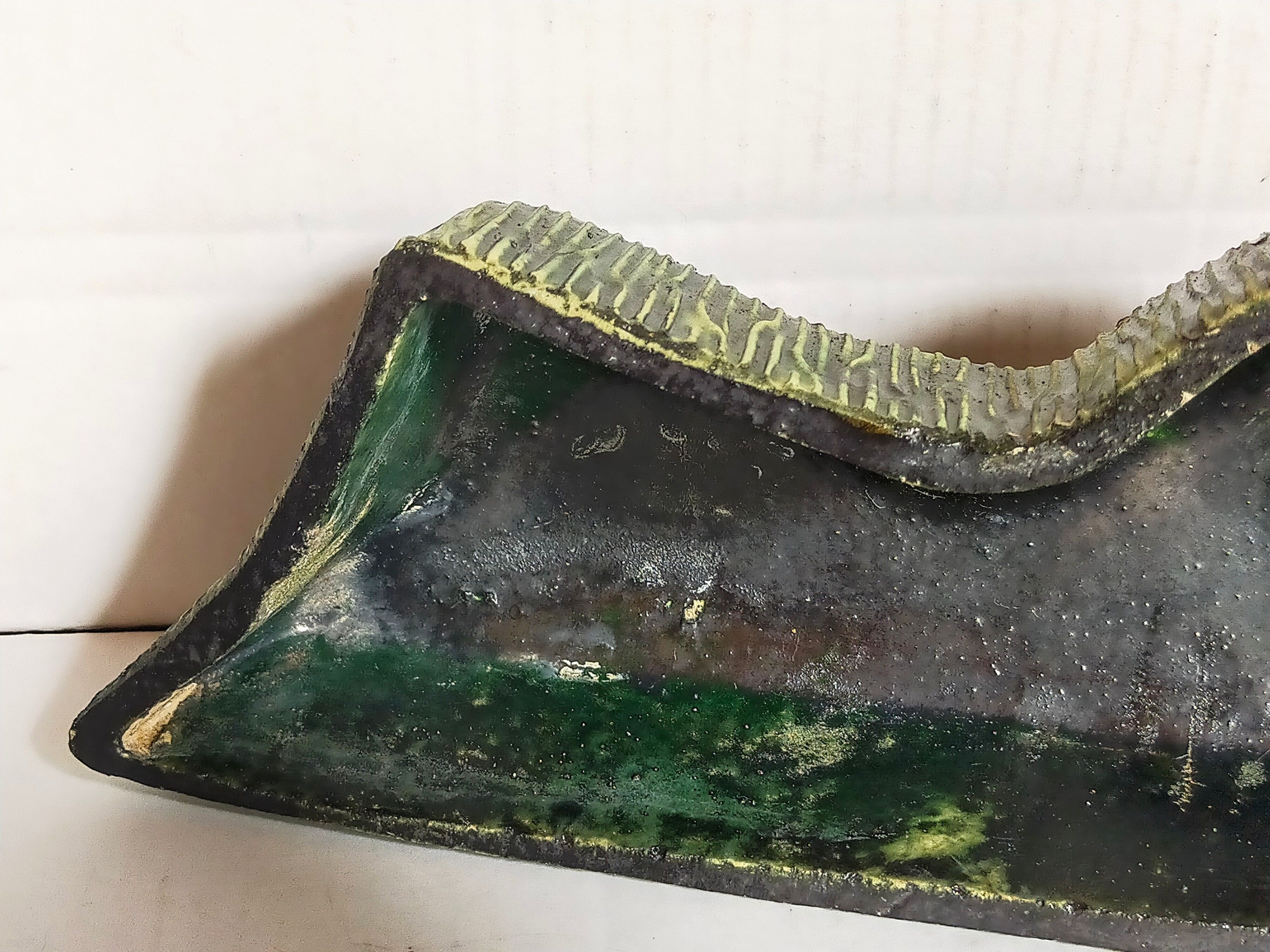 Vintage free-form tripod ceramic cactus planter