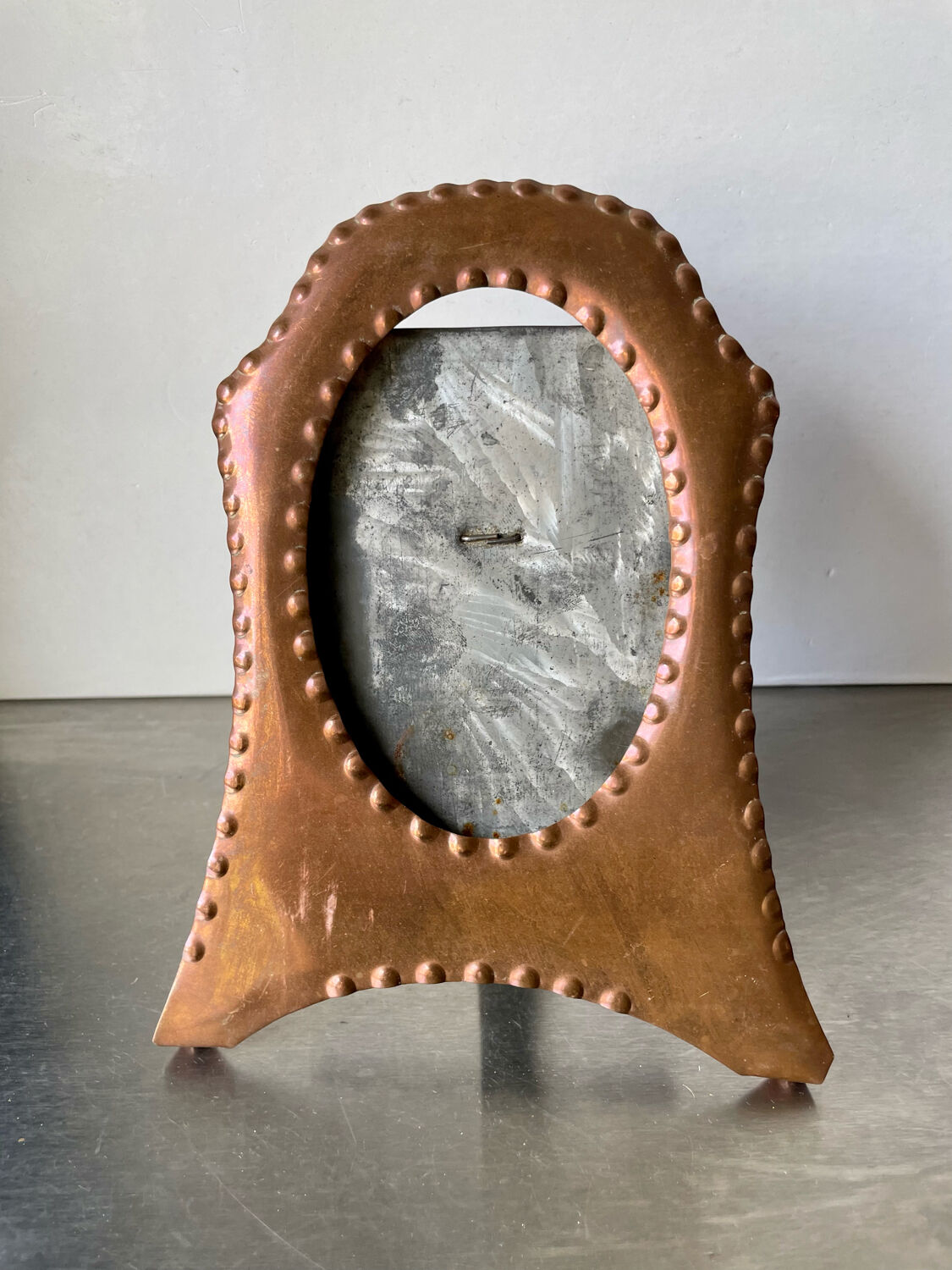 Art nouveau copper and metal picture frame