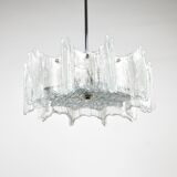 Frosted glass star chandelier J.T. Kalmar Vienna, Austria, 1960s