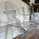 3 fauteuils style Kartell Louis Ghost transparents – Philippe Starck