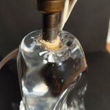 Modernist crystal lamp sculpture signed Schneider Paris France