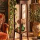 Two-tier plant stand in the English Arts & Crafts style circa 1900.