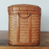 Braided wicker basket