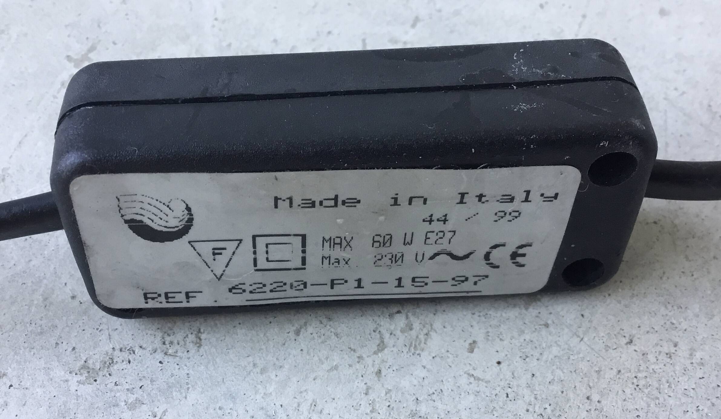 Glass and metal table lamp - Italian design 1990