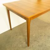 Extendable dining table by Lübke, walnut, beech, vintage from the 60s