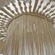 Monumental dining table with glass top and macramé, Italy