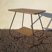 Vintage 50s trolley on wheels in tube and wooden top