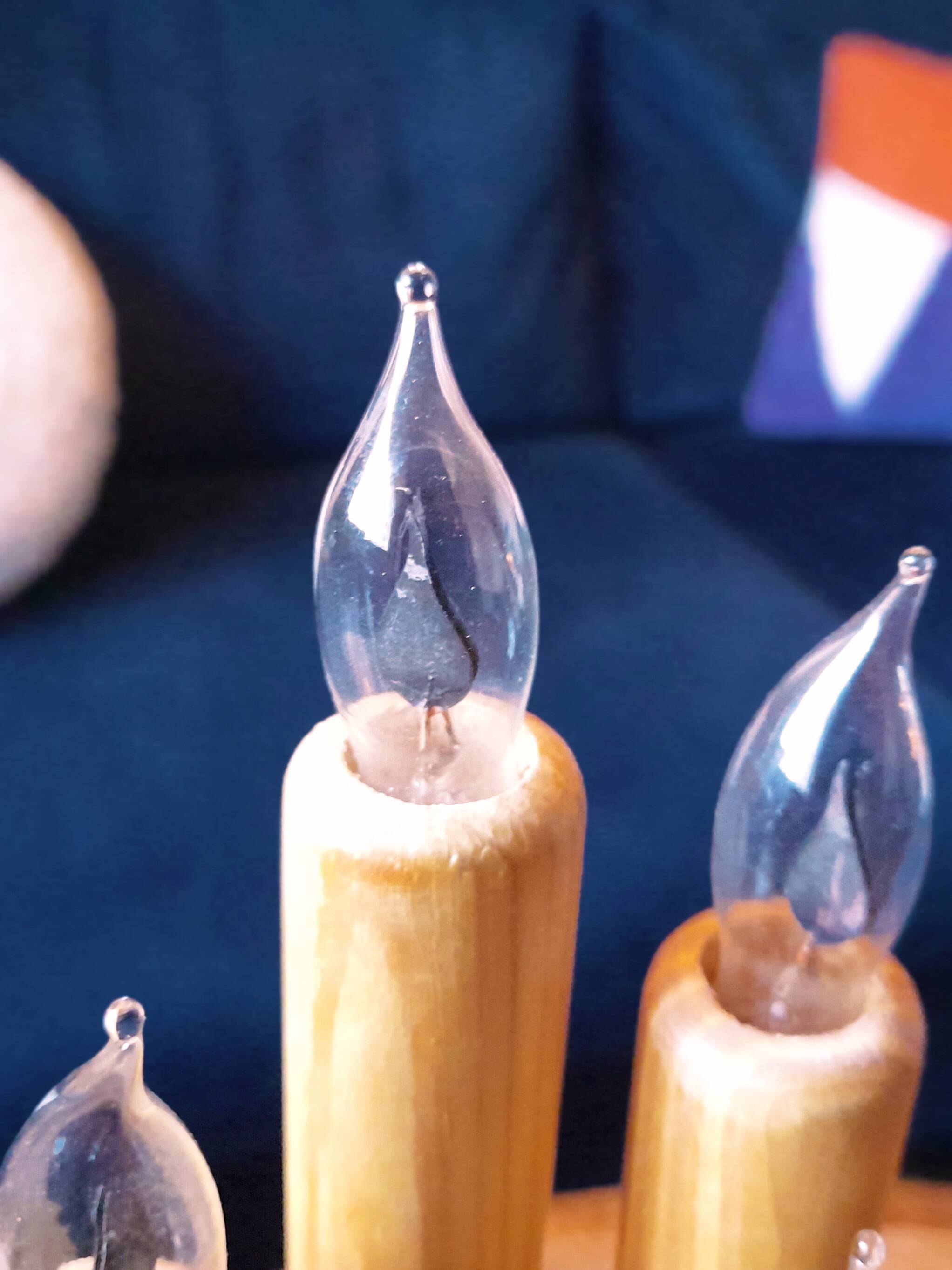 Vintage Swedish pine electric candelabra, 70s/80s