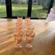 10 vintage rosaline pink glass wine glasses