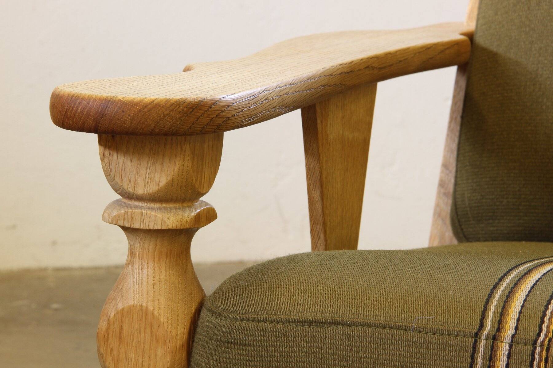 Vintage Danish light oak low back lounge chairs, 1960s, set of 2