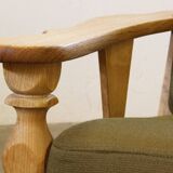 Vintage Danish light oak low back lounge chairs, 1960s, set of 2