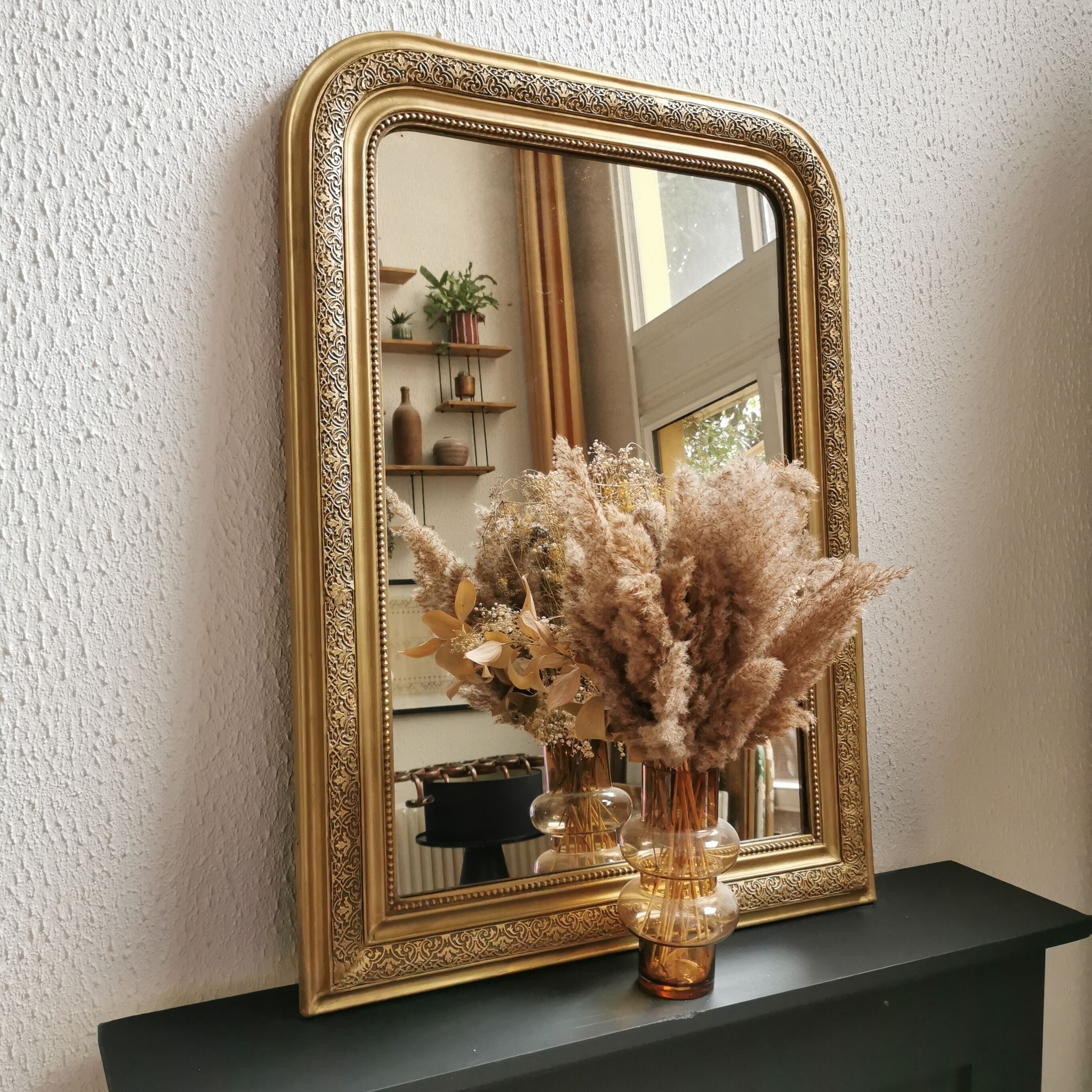 Mirror 99 x 72 cm gilded Louis Philippe old