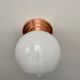 Vintage ceiling lamp, copper and art deco opaline, France 1930